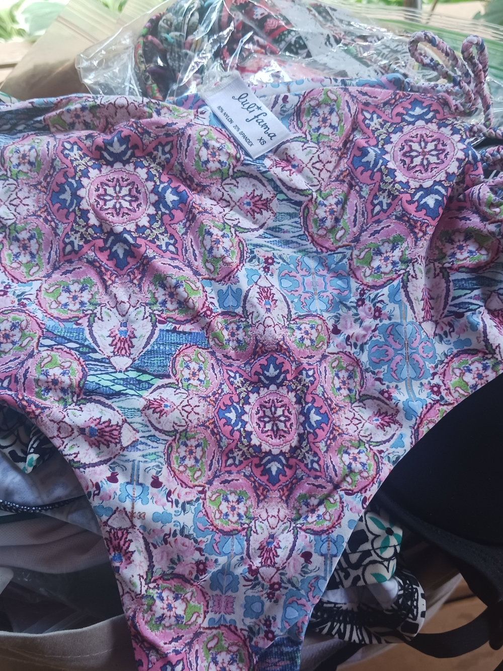 Luli Fama Pink, Blue & Green Floral Swim Bottom